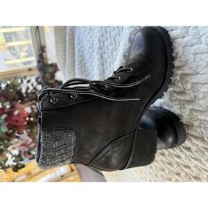 MIA Caelyn Women's Black Lace-Up Ankle Boots with Chunky Heel